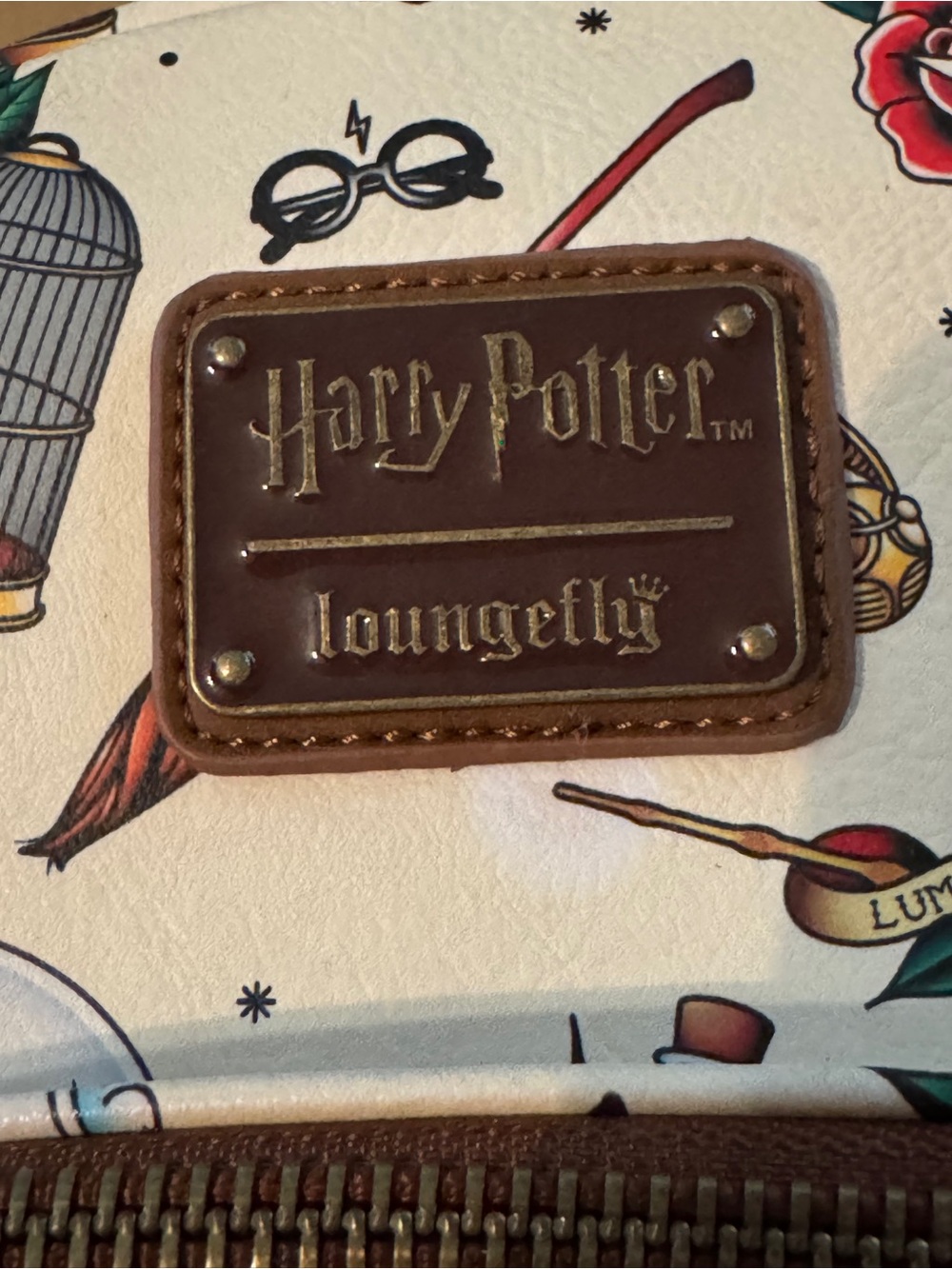 Loungefly Cream Floral Harry Potter Mini Backpack - Picture 4 of 5